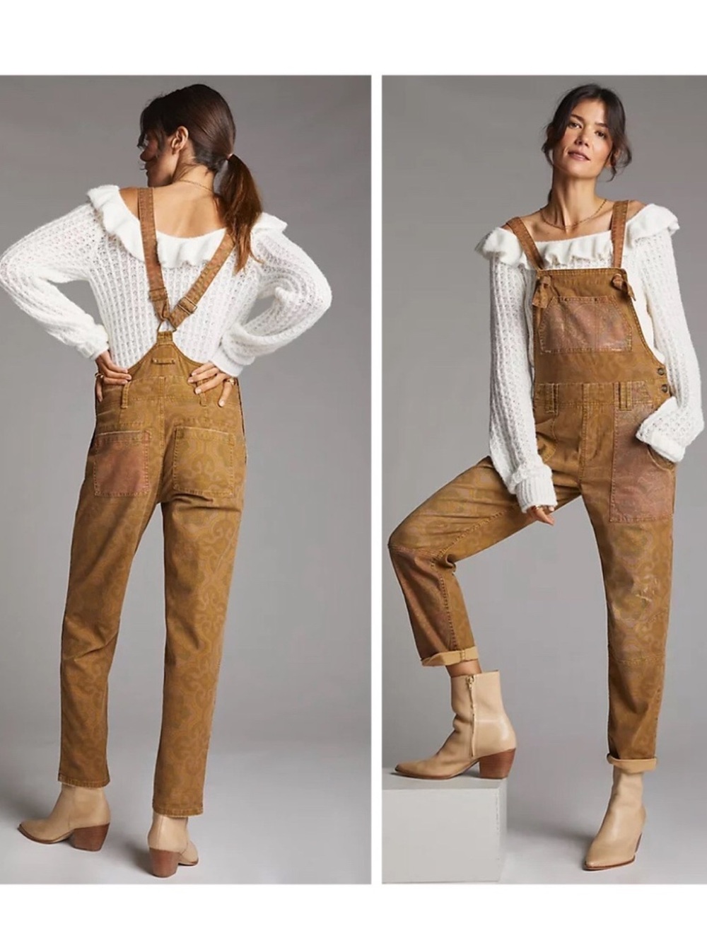 Anthropologie Pilcro The Wanderer Relaxed Paisley Overalls Boho NEW Womens 28